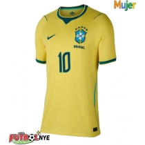 Camiseta Brasil Neymar Jr #10 Primera Equipación para mujer Mundial 2026 manga corta